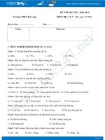 Đề thi HK2 môn Địa lý lớp 7 năm 2018-2019 - Trường THCS Ba Lòng có đáp án