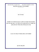 Nghiên cứu tính đa dạng và đề xuất một số giải pháp bảo tồn thực vật thân gỗ tại khu rừng tự nhiên rú lịnh, huyện vĩnh linh, tỉnh quảng trị 