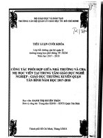 Công tác phối hợp giữa nhà trường và cha mẹ học sinh tại trung tâm giáo dục nghề nghiệp   giáo dục thường xuyên 