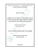 Nghiên cứu tác động của cộng đồng người dân địa phương đến tài nguyên rừng phòng hộ tại huyện tuần giáo, tỉnh điện biên 