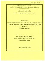 Xây dựng phong cách lãnh đạo của hiệu trưởng trường THPT lê quý đôn, TP tân an tỉnh long an, năm học 2017 2018 