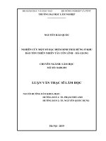 Nghiên cứu một số đặc điểm sinh thái rừng trên núi đá vôi ở khu bảo tồn thiên nhiên tây côn lĩnh – hà giang 