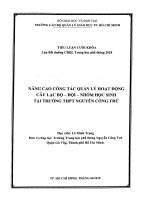 Nâng cao công tác quản lý hoạt động câu lạc bộ đội nhóm học sinh tại trường THPT nguyễn công trứ 