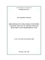 Biện pháp quản lý hoạt động nuôi dưỡng chăm sóc trẻ tại các trường mầm non huyện hòa vang thành phố đà nẵng   