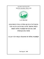 Giải Pháp Tăng Cường Quản Lý Sử Dụng Vốn Ngân Sách