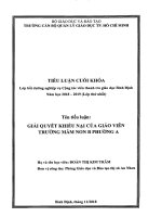 Giải quyết khiếu nại của giáo viên trường mầm non 