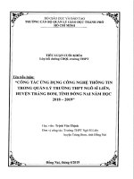 Công tác ứng dụng công nghệ thông tin trong quản lý trường THPT ngô sĩ liên huyện trảng bom, tỉnh đồng nai năm học 2018   2019 