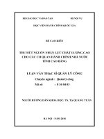 Thu hút nguồn nhân lực chất lượng cao cho các cơ quan hành chính nhà nước tỉnh Cao Bằng