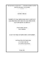 Nghiên cứu đặc điểm sinh thái và đề xuất giải pháp bảo tồn một số loài chim nước tại Vườn Quốc gia Bến En