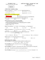 Đề kiểm tra 1 tiết môn Toán 10 năm 2017-2018 có đáp án – Trường THPT Phan Ngọc Hiển