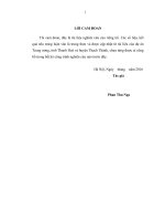 Nghiên cứu tác động ban đầu của dự án KFW4 trên địa bàn huyện thạch thành, tỉnh thanh hóa 