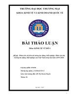 Phân tích chỉ tiêu đo lường lao động, thất nghiệp. Phân tích thị trường lao động, thất nghiệp của Việt Nam trong hai năm 20192020