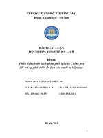 (Thảo luận Kinh tế du lịch) Phân tích chính sách phân phối lại của Chính phủ  đối với sự phát triển du lịch của nước ta hiện nay