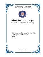 Bài thảo luận nhóm 4 Kiểm toán Nội bộ TMU