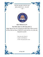 (BÀI THẢO LUẬN) Phân tích nhu cầu và trông đợi của khách hàng về dịch vụ du lịch tại Phan Thiết của Công ty TNHH MTV du lịch Sài Gòn, các chỉ tiêu chất lượng dịch vụ du lịch