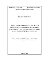 Nghiên cứu cơ sở lý luận và thực tiễn làm căn cứ đề xuất các giải pháp quy hoạch sử dụng đất phát triển sản xuất nông lâm nghiệp tại xã hòa thạch, huyện quốc oai, hà nội 