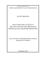 Tăng Cường Công Tác Quản Lý Thu Ngân Sách Nhà Nước