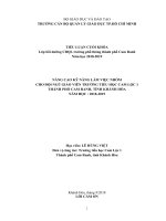 Nâng cao kỹ năng làm việc nhóm cho đội ngũ giáo viên trường tiểu học nghĩa trung xã nghĩa trung huyện bù đăng tỉnh bình phước 