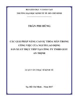 Các Giải Pháp Nâng Cao Sự Thỏa Mãn Trong Công Việc