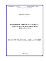 Đánh giá một số mô hình sử dụng đất tại xã đạ knàng huyện đam rông tỉnh lâm đồng 