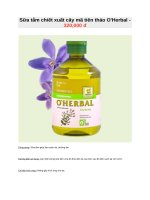 Sữa tắm chiết xuất cây mã tiên thảo oherbal   320,000 đ