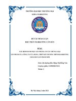 (BÀI THẢO LUẬN) XÁC ĐỊNH DANH MỤC SẢN PHẨM, CƠ CẤU CHỦNG LOẠI SẢN PHẨM CỦA CÔNG TYCỬA HÀNG, THIẾT KẾ CHƯƠNG TRÌNH MARKETING CHÀO BÁN SẢN PHẨM MỚI