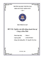 (Thảo luận Nguyên lý thống kê) Nghiên cứu biến động doanh thu tại Công ty Hòa Phát