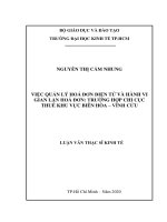 Việc quản lý hoá đơn điện tử và hành vi gian lận hoá đơn trường hợp chi cục thuế khu vực biên hòa   vĩnh cửu 