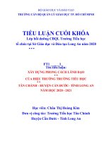 Xây dựng phong cách lãnh đạo của hiệu trưởng trường tiểu học tân chánh – huyện cần đước – tỉnh long an năm học 2020 – 2021 