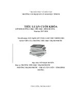 Xây dựng kỹ năng làm việc nhóm cho giáo viên trường tiểu học thạnh phước 