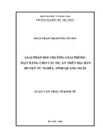 Giải pháp bồi thường giải phóng mặt bằng cho các dự án trên địa bàn huyện tư nghĩa, tỉnh quảng ngãi 