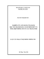 Nghiên cứu, xây dựng ứng dụng đọc tin nhanh bằng cách trích rút và tổng hợp thông tin từ các trang web   
