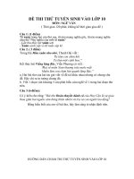 DEDAP AN THI THU TUYEN SINH VAO LOP 10