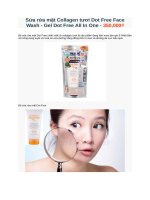 Sửa rửa mặt collagen tươi dot free face wash   gel dot free all in one   350,000₫