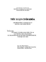 Xây dựng văn hóa giao tiếp, ứng xử tại trường THCS thanh hòa xã thanh hòa huyện bù đốp tỉnh bình phước 