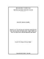 Pháp luật về giải quyết tranh chấp quyền tác giả tại tòa án nhân dân   thực tiễn tại tòa án nhân dân thành phố hồ chí minh 