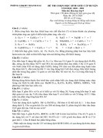 Đề thi học sinh giỏi môn Hóa học lớp 9 cấp huyện năm 2020-2021 có đáp án - Phòng GD&ĐT Thanh Oai