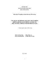 ỨNG DỤNG mô HÌNH dự báo mức độ ô NHIỄM KHÔNG KHÍ DO GIAO THÔNG tại một số TRỤC ĐƯỜNG CHÍNH ở THÀNH PHỐ đà NẴNG 