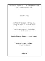 Phát triển du lịch trên địa bàn huyện mai châu, tỉnh hoà bình 