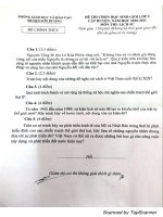 Đề thi học sinh giỏi môn Lịch sử lớp 9 cấp huyện năm 2020-2021 - Phòng GD&ĐT Sơn Dương