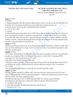 Đề thi chọn HSG môn Hóa học 10 có đáp án chi tiết năm 2020 Trường THPT Trần Đăng Ninh