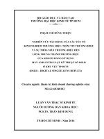 Luận văn Thạc sĩ Kinh tế: Nghiên cứu tác động của các yếu tố kinh nghiệm thương hiệu, niềm tin thương hiệu và sự thỏa mãn thương hiệu đến lòng trung thành thương hiệu của khách hàn...