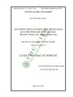 Giải pháp nâng cao hiệu quả trồng xoài quy mô nông hộ trên địa bàn huyện vĩnh cửu, tỉnh đồng nai 