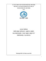 Giáo trình Khí cụ điện (Nghề: CNKT Điện - Điện tử) - CĐ Kinh tế Kỹ thuật TP.HCM