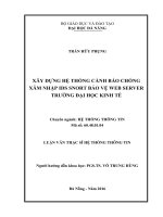 Xây dựng hệ thống cảnh báo chống xâm nhập ids snort bảo vệ web server trường đại học kinh tế   