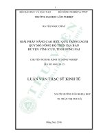 Giải pháp nâng cao hiệu quả trồng xoài quy mô nông hộ trên địa bàn huyện vĩnh cửu tỉnh đồng nai 