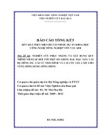 Báo cáo khoa học nghiên cứu phục tráng và xây dựng quy trình VietGAP đối với một số giống rau đặc sản cải bẹ đông dư, cải củ thái bình và cải cúc gia lâm cho vùng đồng bằng sông hồng 