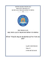 (Thảo luận quản trị hành chính văn phòng) chuyến công tác dự hội thảo tại new york của FPT 