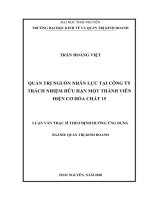 Quản trị nguồn nhân lực tại công ty trách nhiệm hữu hạn một thành viên điện cơ hóa chất 15 
