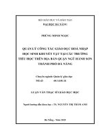 Quản lý công tác giáo dục hòa nhập học sinh khuyết tật tại các trường tiểu học trên địa bàn quận ngũ hành sơn thành phố đà nẵng   